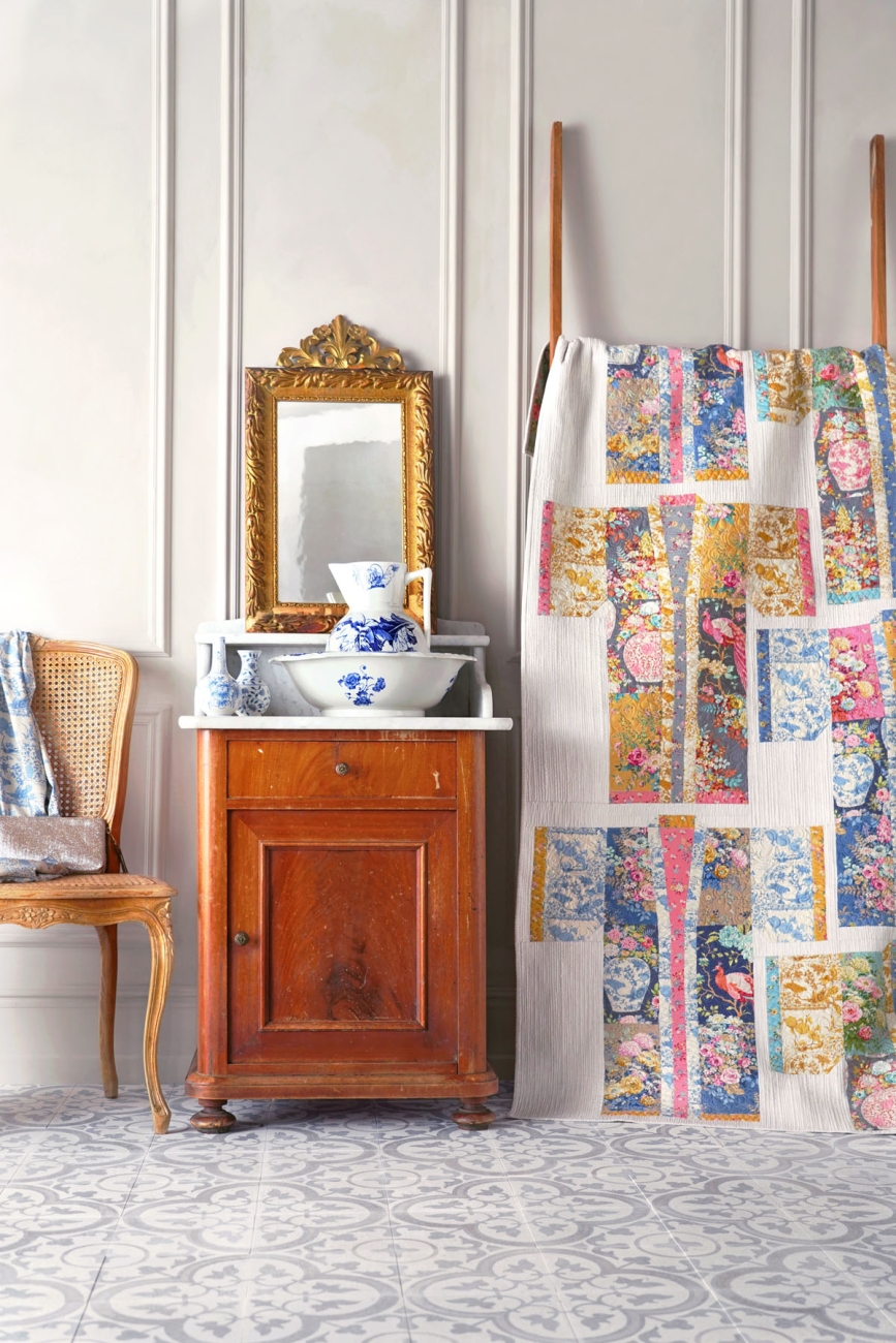 Tilda Patchwork Stoff Baumwolle - Daisyfield Taupe